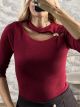 Ste-Soft Knitted Top-22337/Burgundy
