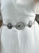 Metallic Belt/Big Flowers-Silver