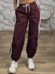 FourStriped Athletic Pants-11024/Burgundy