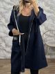 Lnd-Leopard Hood Cardigan/Navy Blue