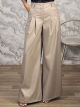 The-Leather Wide Pants-14506/Beige
