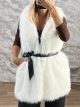 Lok-Eco Furry Sleeveless Coat- 26005/Vanilla