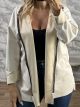 Lnd-Suede Hooded Cardigan-0252/Vanilla