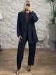 Lnd-Plus Size Crep Suit-2607/Navy Blue