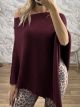 Lnd-Poncho Blouse-3015/Burgundy