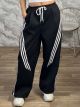 The-Mono Stripped Pants-30115/Black