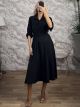 Ton-Semizie Belt Midi Dress-3368/Black