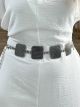 Metallic Belt/Squares Silver