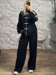 Stripes & White Buttons Set-3792/Black