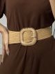 Elastic Straw Belt-7/Beige