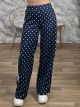 Polka Dot & Stripes Pants/Navy Blue