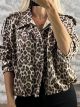 Suede Bomber Jacket-10338/Leopard