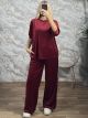Sar-Velvet Wide Set/Burgundy