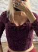 The-Ruffled Lace Top-12429/Dark Purple