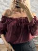 Lok-Floral Textured Top-2586/Burgundy