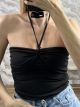 Lycra Strapless Bead Top-47855/Black