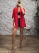 Monochrome Short Kimono/Red