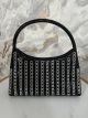 Black Strassed Hand Bag-3072/Black