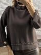 Lil-Golden Button Lurex Sweater-741/Chocolat