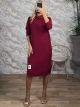 Viscose WhiteLabel Midi Dress-251097/Burgundy