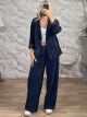 Cords Wideleg Suit-83089/Navy Blue