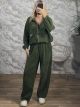 Lok-Pockets Cord Tracksuit Set-9375/Khaki