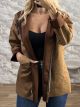 Lnd-Suede Hooded Cardigan-0252/Camel