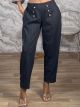 Lil-Golden Buttons Pants-31691/Navy Blue