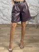 Zoz-Leather Belt Shorts-2786/Dark Purple