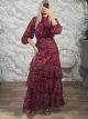 San-Muslin GoldenThread Maxi Dress-6427/Dark Burgundy