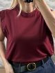 Studs Sleeveless T-Shirt-8403/Burgundy