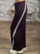 Double Diagonal Stripe Pants-5116/Burgundy