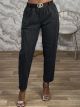 Stripped Belt Pants-37511