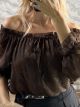 Lok-Floral Textured Top-2586/Chocolat