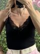 Spaghetti Straps Lace Bodysuit/Black