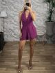 Polymorphic Muslin Playsuit-3859/Dark Magenta