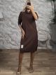 Viscose WhiteLabel Midi Dress-251097/Chocolat