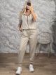 Min Viscose Hooded Tracksuit-83827/Beige