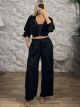 Ton-3Pieces Crop Tracksuit-12247/Black