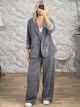 Cords Wideleg Suit-83089/Grey