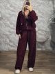 Lok-Pockets Cord Tracksuit Set-9375/Burgundy