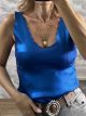 Metallic Knitted ZicZac Top-1499/Blue