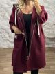 Lnd-Leopard Hood Cardigan/Burgundy