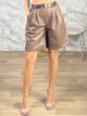 Zoz-Leather Belt Shorts-2786/Chocolat