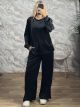 Sar-Velvet Wide Set/Black