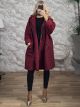 Lil-Boucle Hooded Cardigan-26573/Burgundy
