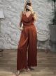 Satin Drape Pants Set/Ecai