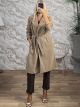 Leopard Leather Trench Coat-6896/Beige