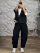 Vest & Barrel Pants Seams Set-20253/Black