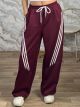 The-Mono Stripped Pants-30115/Burgundy